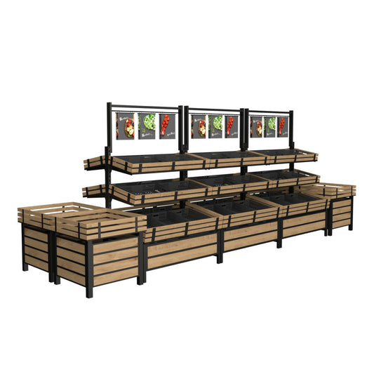 Fruit and Vegetable Display Rack Set