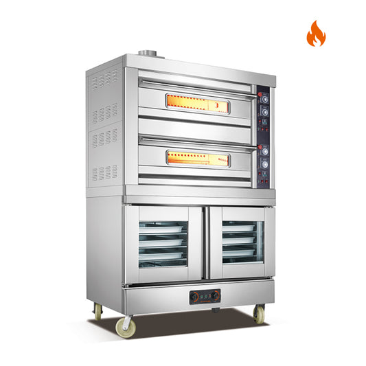 Room Temp.~110℃/400℃ Oven/ Proofer Gas Stainless Steel Door Combined Oven