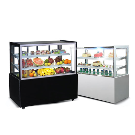 1200*670*1190mm Flat 2 ~ 8°C Freestanding Refrigerated Bakery Case ShowCase