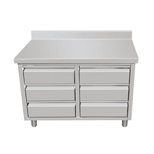 Stainless Steel Drawer Cabinet with Backsplash